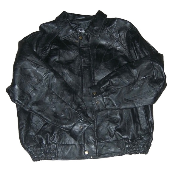 Vintage 90's Leather Jacket Black Gothic egirl alt Goth Whimsygoth Grunge y2k - Picture 9 of 16